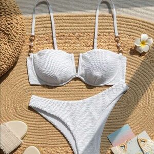 Bridal Bikini with Pearl Straps